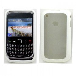 Blackberry Curve 8520 9300 Gummy Hybrid Case (White)